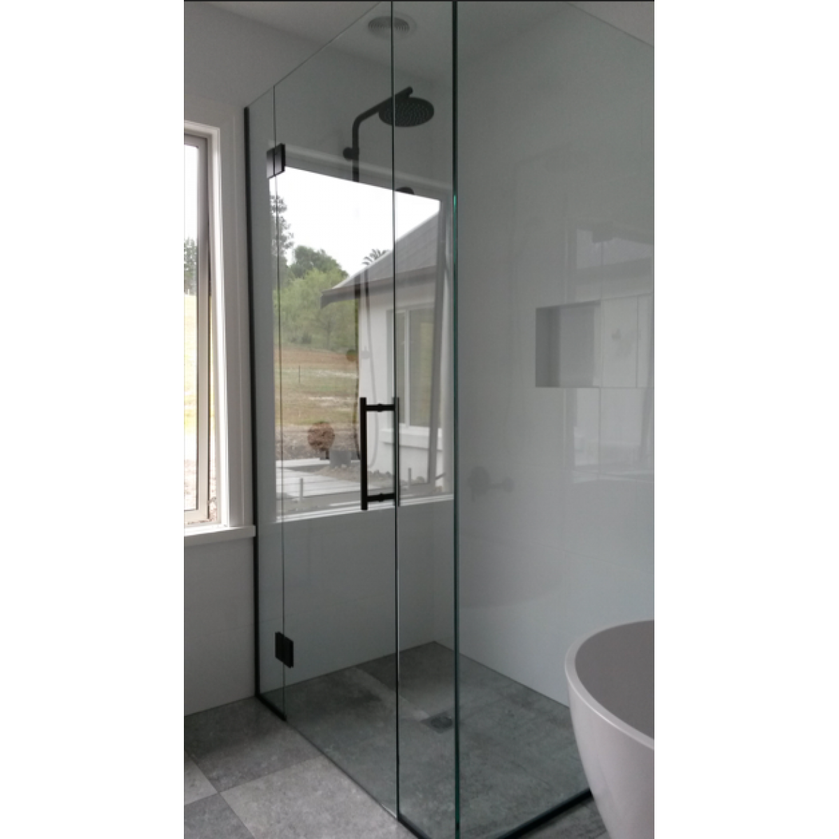 Shower Box - Stream Series 2 Sides Swing Door (870X870X1950Mm) - Black, Frameless Shower - Nz Depot