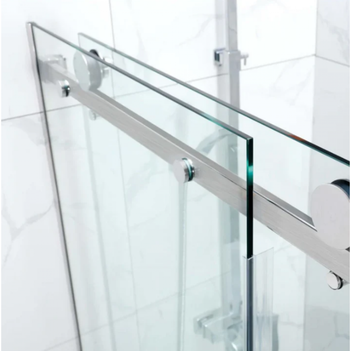 Shower Glass Rock Series Sliding Door Rcm1600 Brushed Nickel Frame Rcm1600A Bn Frameless Shower Nz Depot 1 - Nz Depot