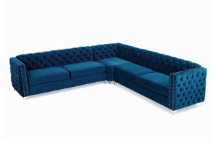 T Maxim Blue Velvet 22 Corner Sofa Blue PR11471 Sofas Sectionals Sofa Beds NZ DEPOT