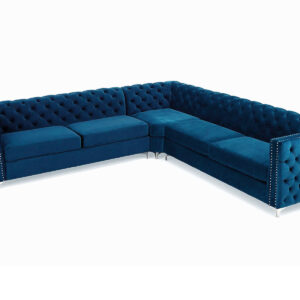 T Maxim Blue Velvet 2+2 Corner Sofa Blue