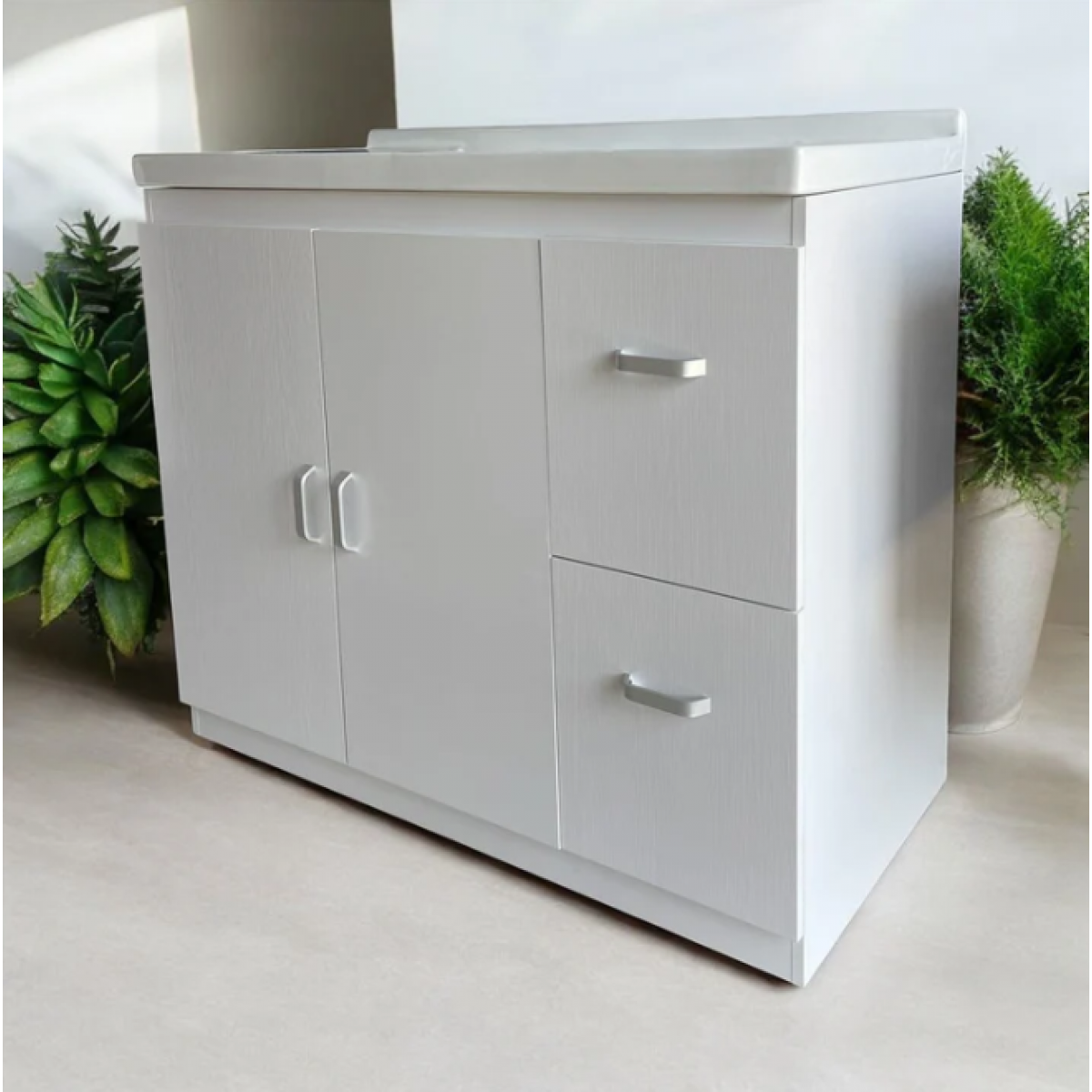 Vanity - Misty Series 1000Mm White - 100% Water Proof, Freestanding - Square Basin - Nz Depot