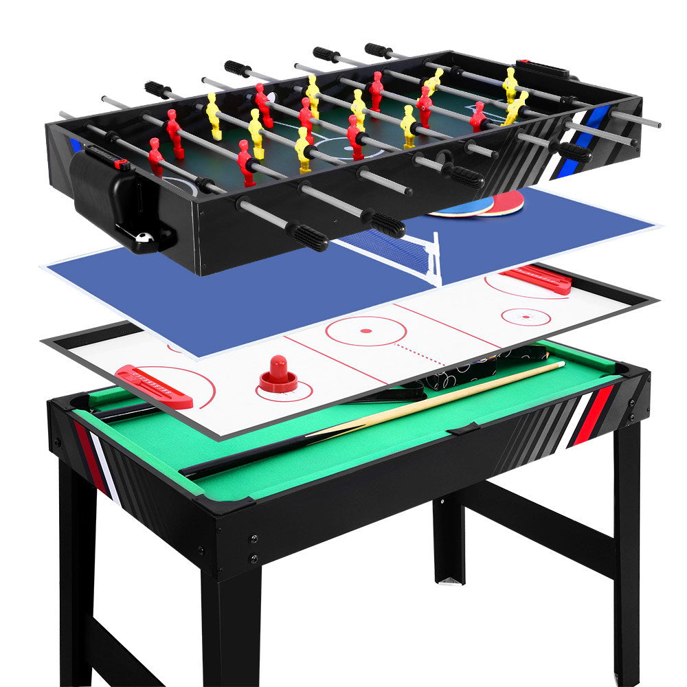 4-In-1 Games Table Soccer Foosball Pool Table Tennis Air Hockey Home Party