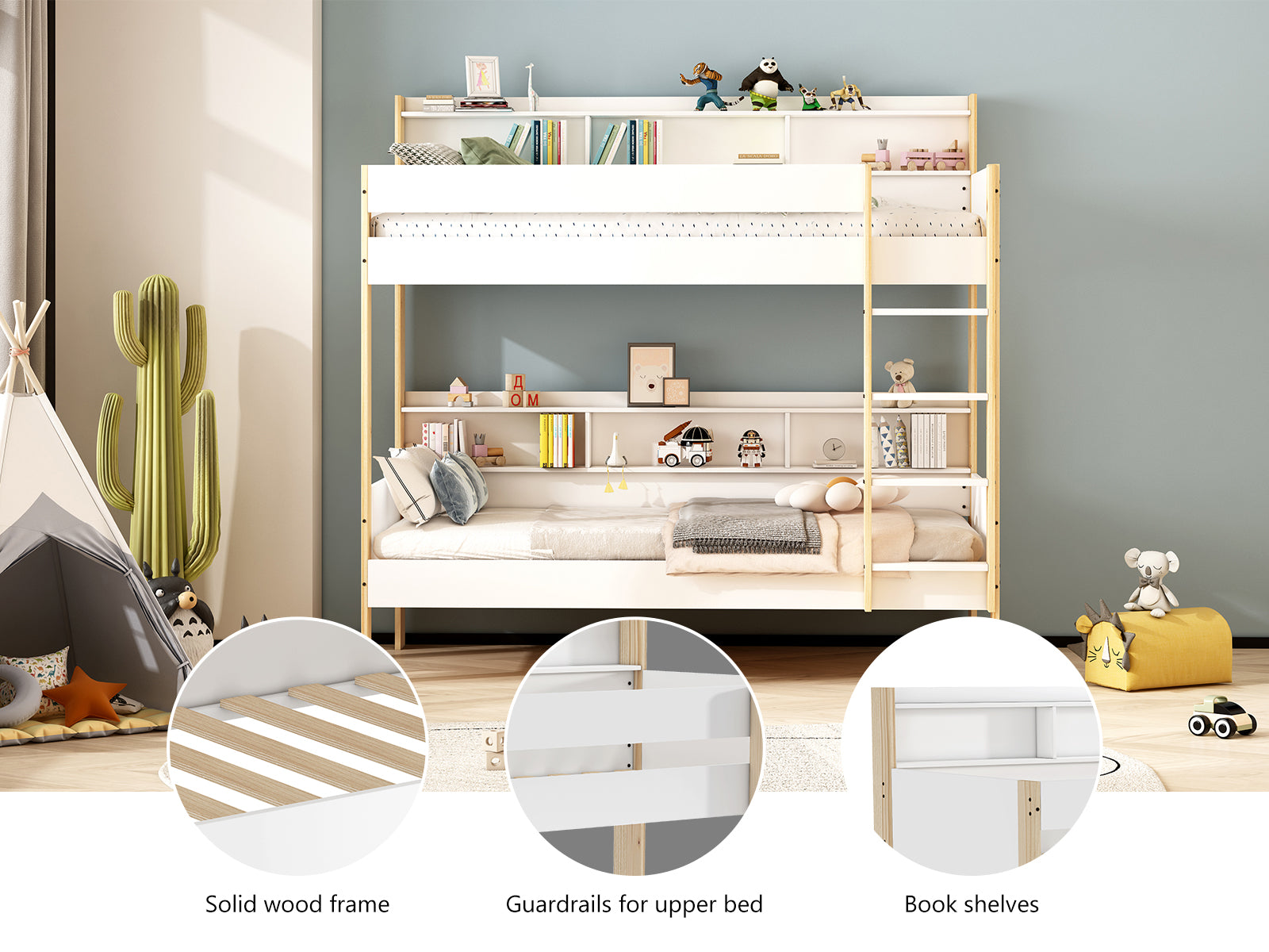 Ds Gilly Bunk Bed White Natural Pr71832 Bunk Beds Nz Depot 4 - Nz Depot