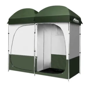 DS NA Double Camping Shower Toilet Tent Outdoor Portable Change Room Green