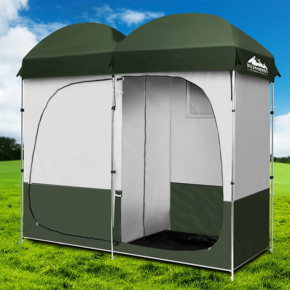 Ds Na Double Camping Shower Toilet Tent Outdoor Portable Change Room Green Pr11118 Tents Nz Depot 6 - Nz Depot