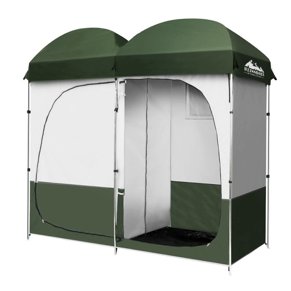 Ds Na Double Camping Shower Toilet Tent Outdoor Portable Change Room Green