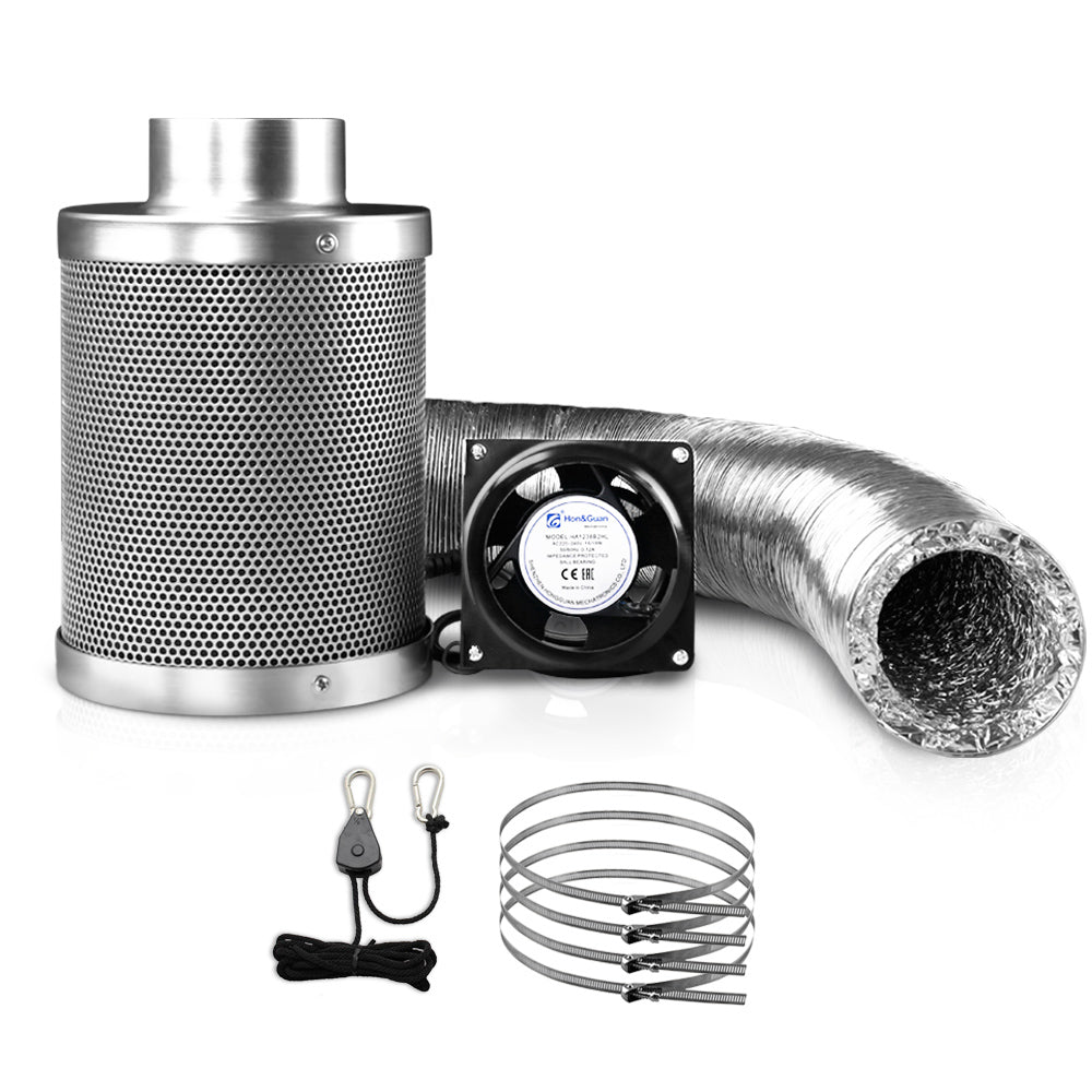 Ds Na Hydroponics Grow Tent Ventilation Kit Vent Fan Carbon Filter Duct 4 Inch