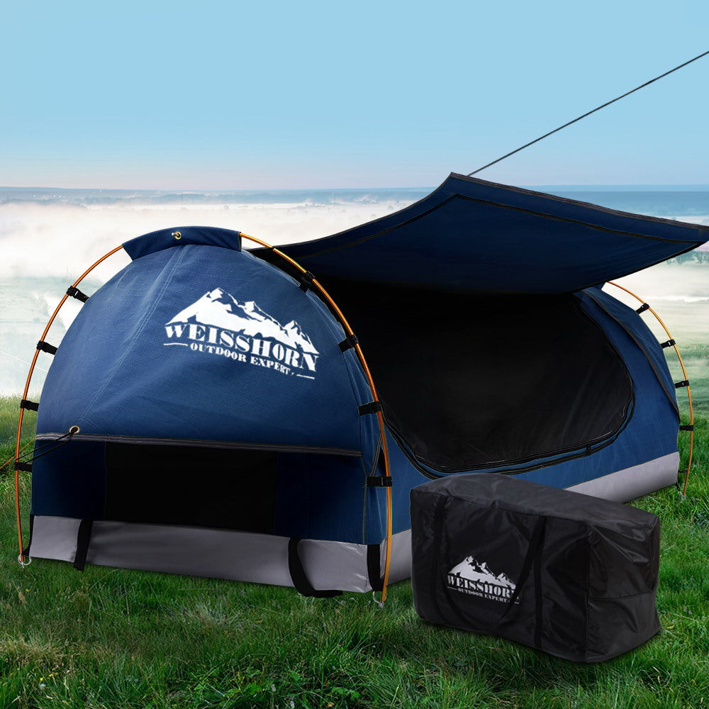 Ds Na Swag King Single Camping Canvas Free Standing Swags Blue Dome Tent Pr12936 Tents Nz Depot 7 - Nz Depot