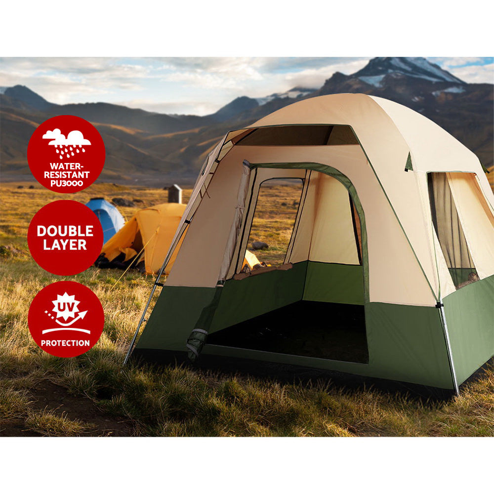 Ds Na Weisshorn Family Camping Tent 4 Person Hiking Beach Tents Green Pr10458 Tents Nz Depot 3 - Nz Depot