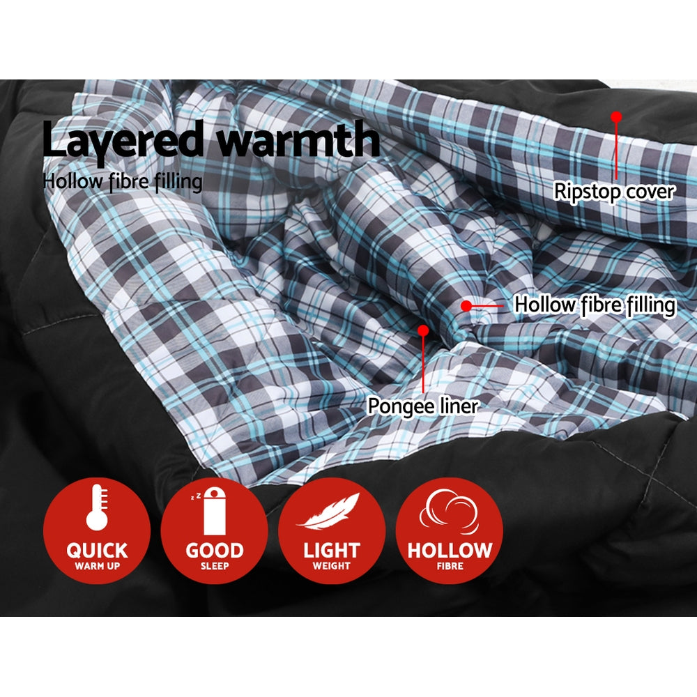 Ds Na Weisshorn Sleeping Bag Camping Hiking Tent Outdoor Comfort 5 Degree Grey Pr10449 Tents Nz Depot 3 - Nz Depot