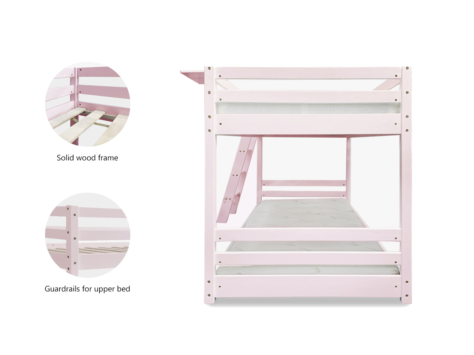 Ds Polli Mid Sleeper Bunk Bed Pink Pr71830 Bunk Beds Nz Depot 4 - Nz Depot