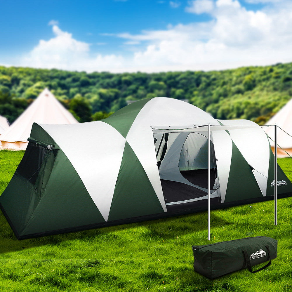 DS NA Weisshorn Family Camping Tent 12 Person Hiking Beach Tents 3 Rooms Green PR10460 Tents NZ DEPOT 6