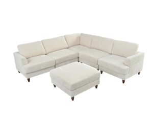 DS Sondra Corduroy Combination Sofa Set Beige PR72110 Sofas Sectionals Sofa Beds NZ DEPOT