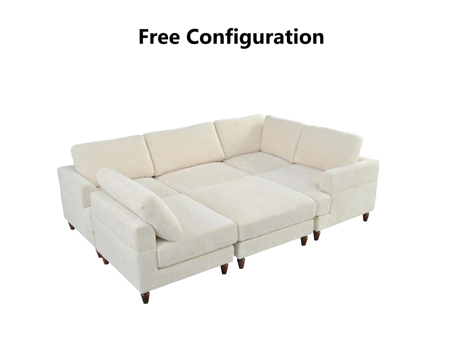 DS Sondra Corduroy Combination Sofa Set Beige PR72110 Sofas Sectionals Sofa Beds NZ DEPOT 4