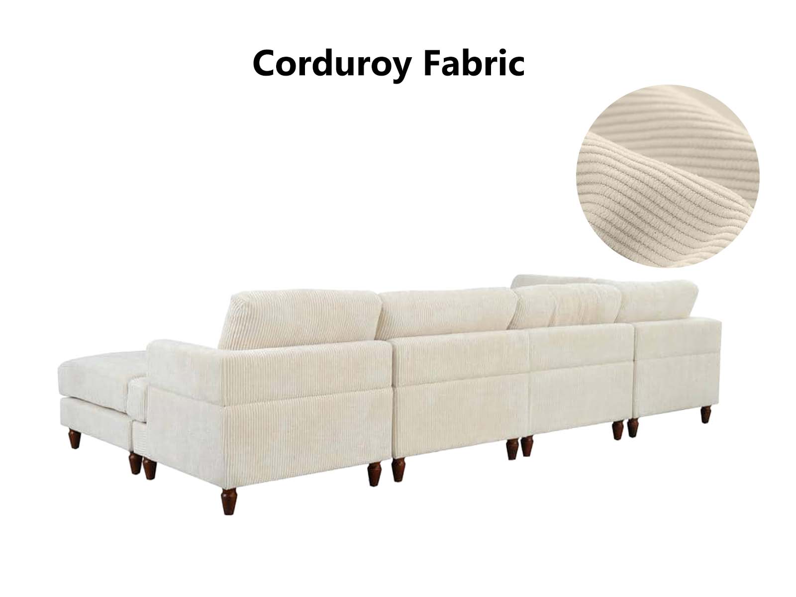 DS Sondra Corduroy Combination Sofa Set Beige PR72110 Sofas Sectionals Sofa Beds NZ DEPOT 6