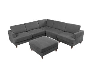 DS Sondra Corduroy Combination Sofa Set Grey PR72109 Sofas Sectionals Sofa Beds NZ DEPOT