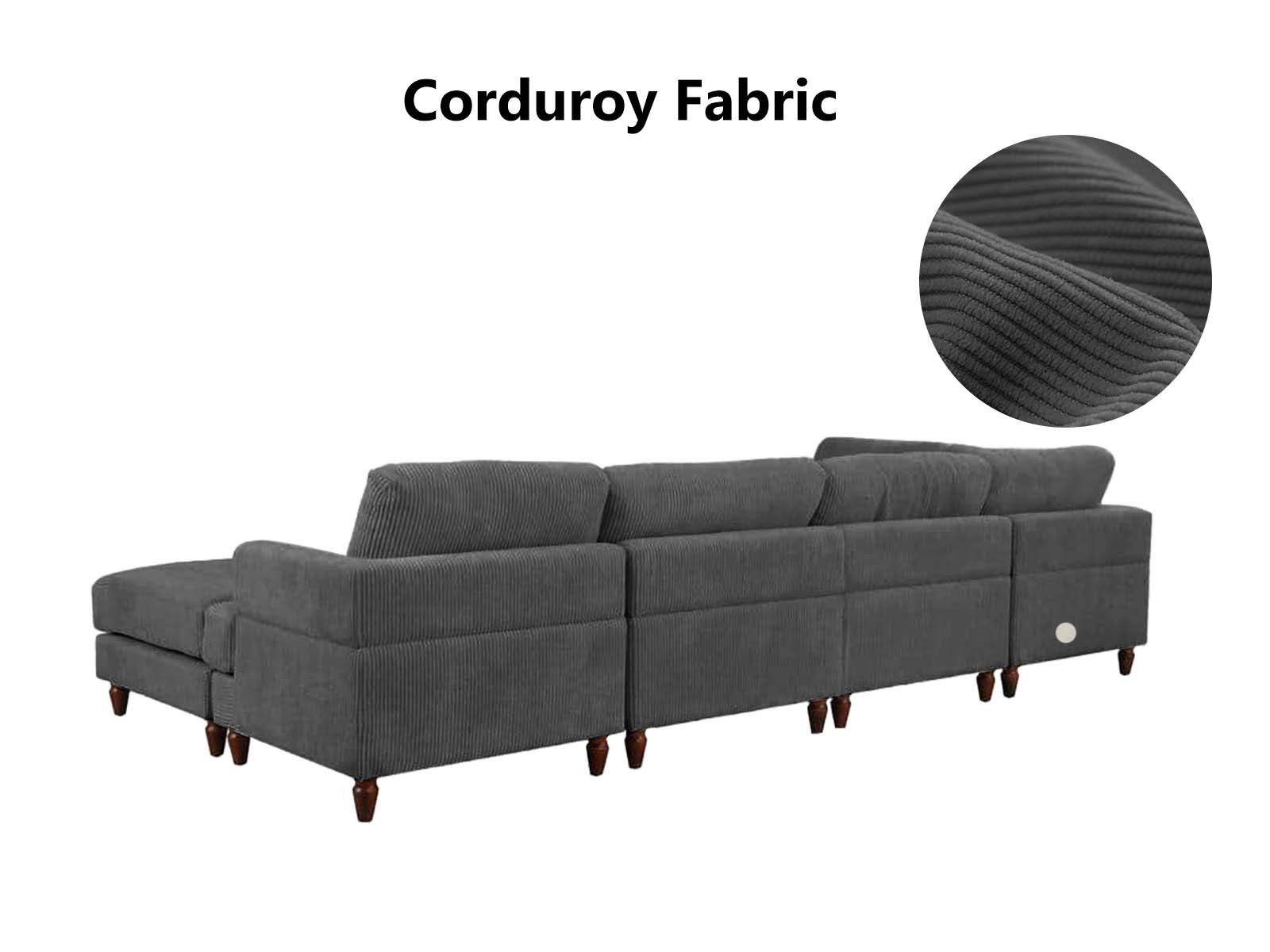 DS Sondra Corduroy Combination Sofa Set Grey PR72109 Sofas Sectionals Sofa Beds NZ DEPOT 6