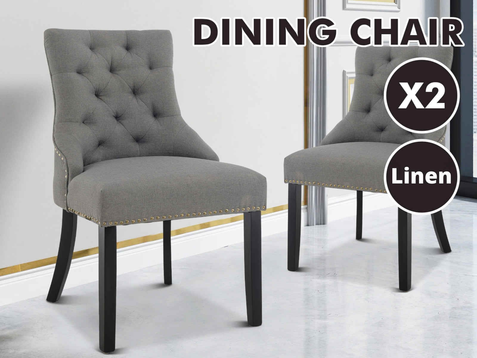 Dining Chair Grey X2 PR9310 Dining Tables NZ DEPOT 9