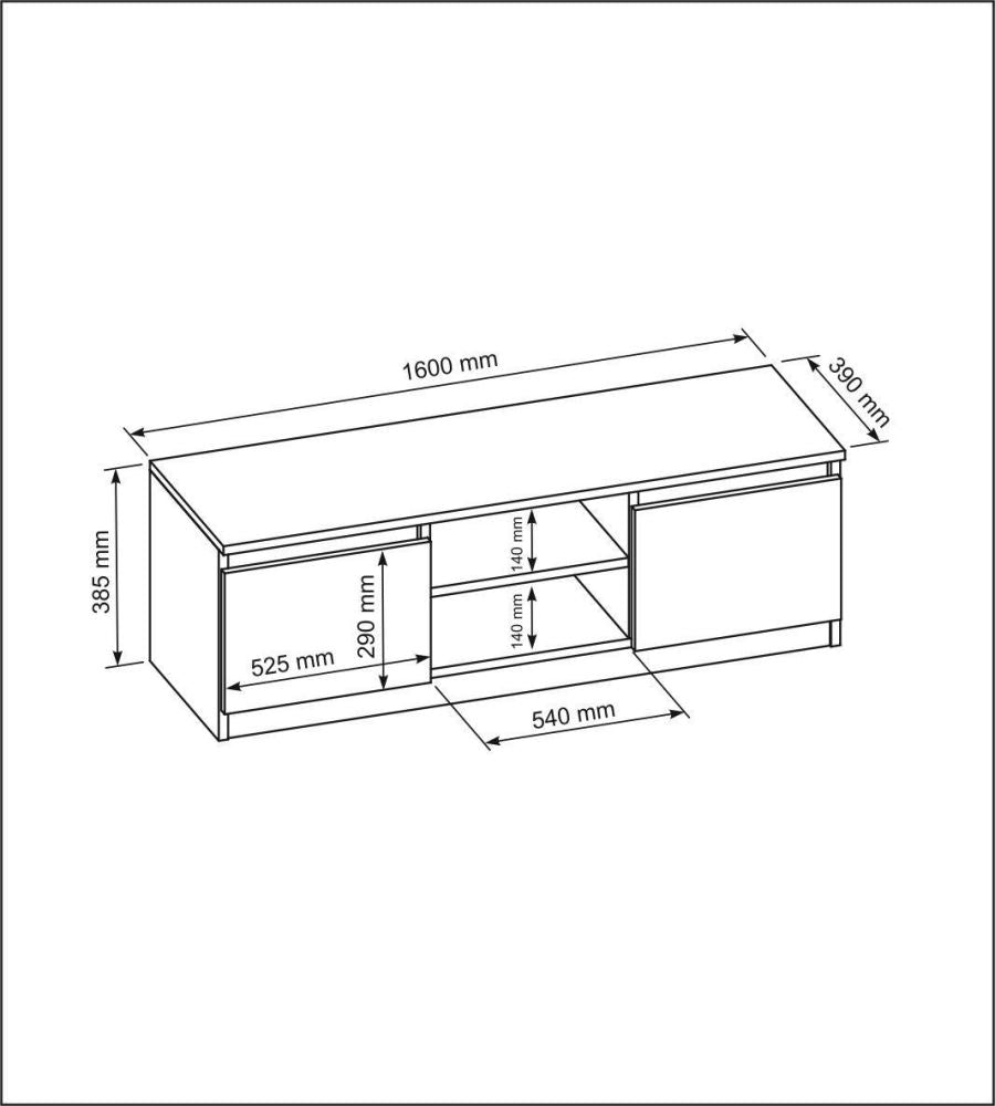 Entertainment Unit 1.6m glass door PR7215 Entertainment Units NZ DEPOT 5