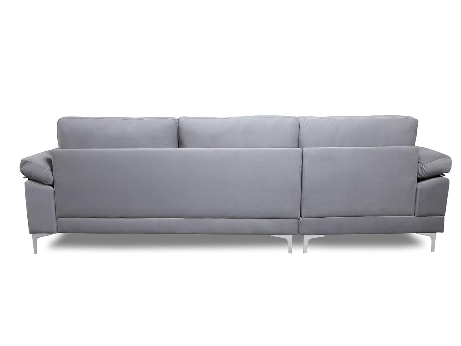 Kaveah Velvet Sectional Sofa with Left Chaise Grey PR72080 Sofas Sectionals Sofa Beds NZ DEPOT 5