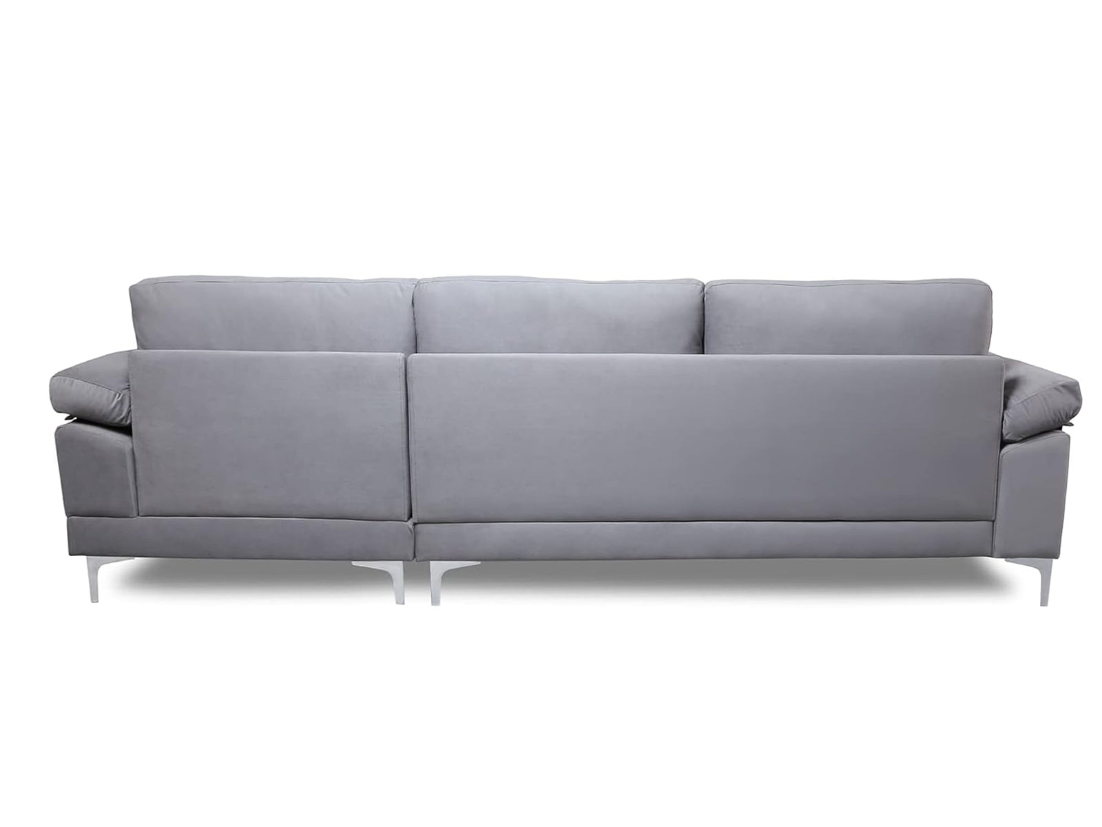 Kaveah Velvet Sectional Sofa with Right Chaise Grey PR72078 Sofas Sectionals Sofa Beds NZ DEPOT 5