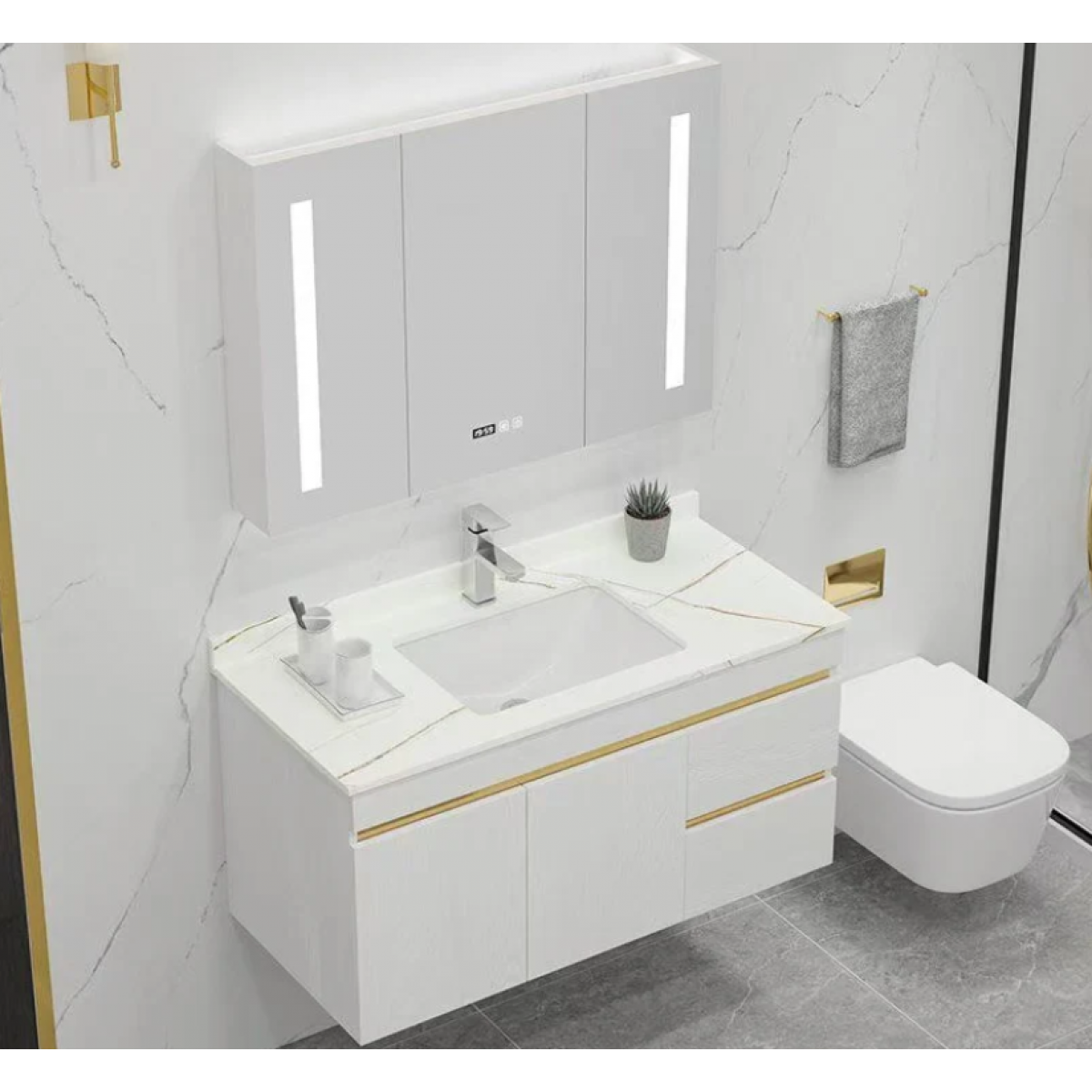 Mirror Cabinet Led mirror cabinet wall mounted vanity mirror with lamp wall mirrors MC900 LED Mirror NZ DEPOT 2