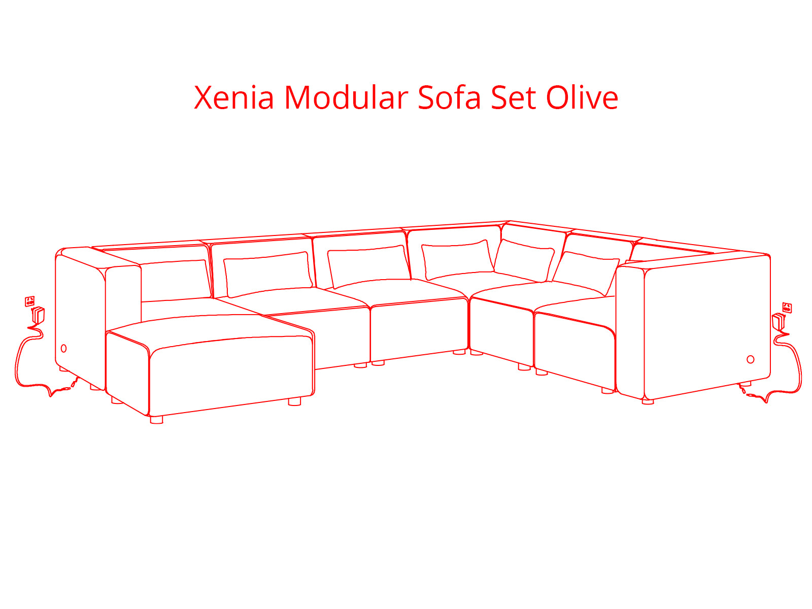 Xenia Modular Sofa Set Olive PR72021 Sofas Sectionals Sofa Beds NZ DEPOT 4