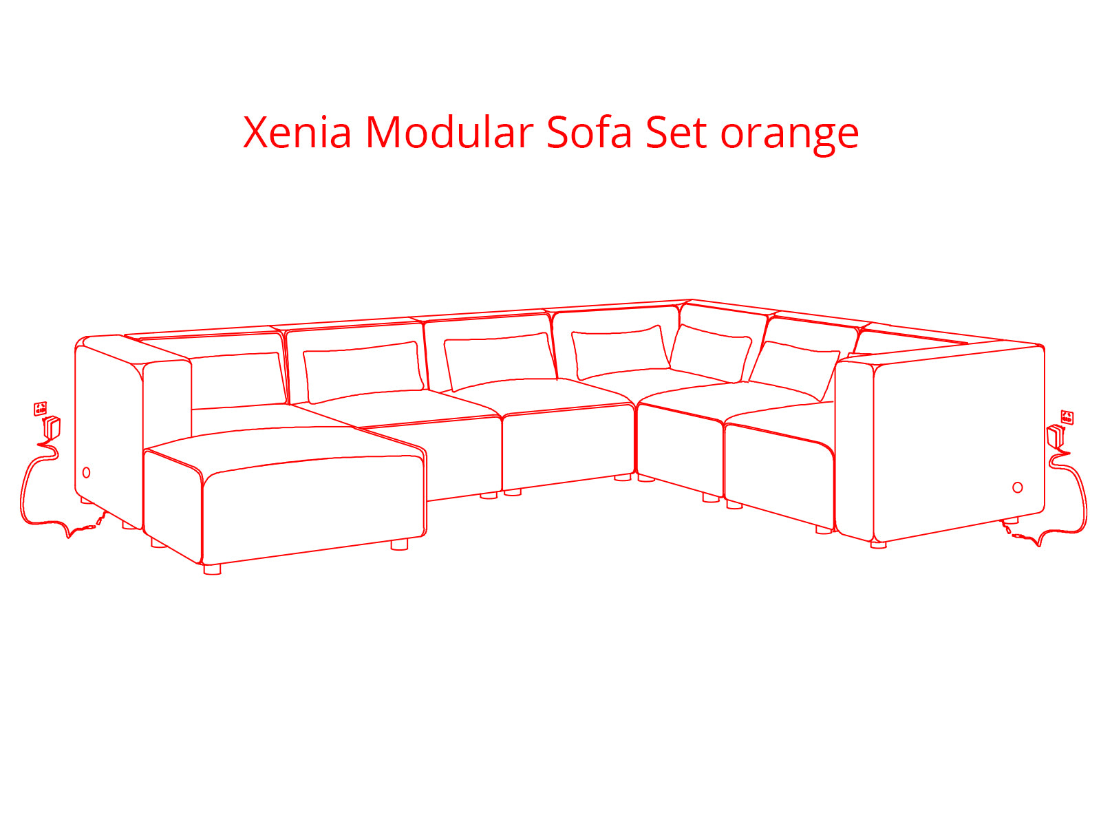 Xenia Modular Sofa Set orange PR72027 Sofas Sectionals Sofa Beds NZ DEPOT 4