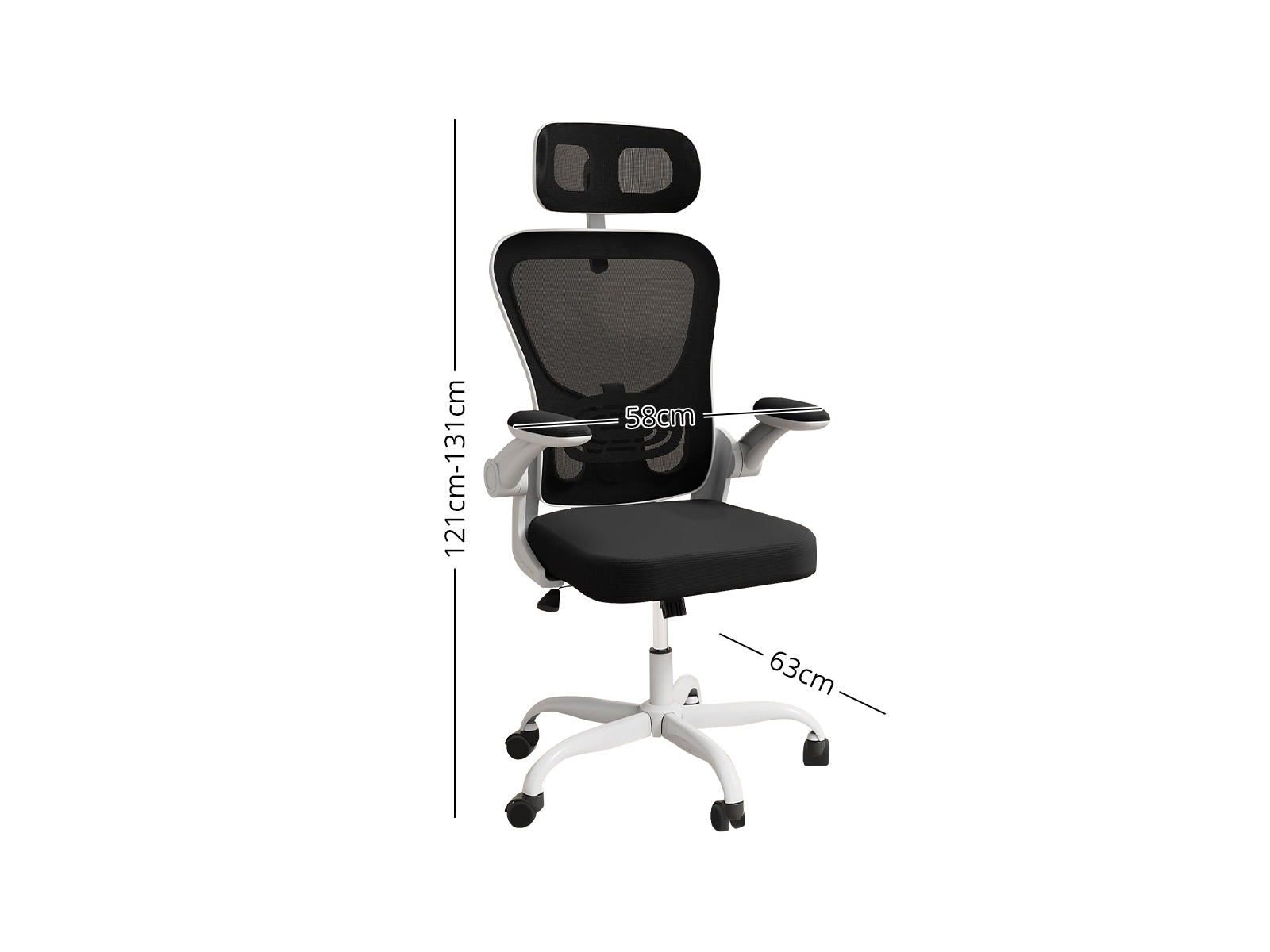 DS Molina Mesh Task Chair WhiteBlack PR72153 Office Chairs NZ DEPOT 3