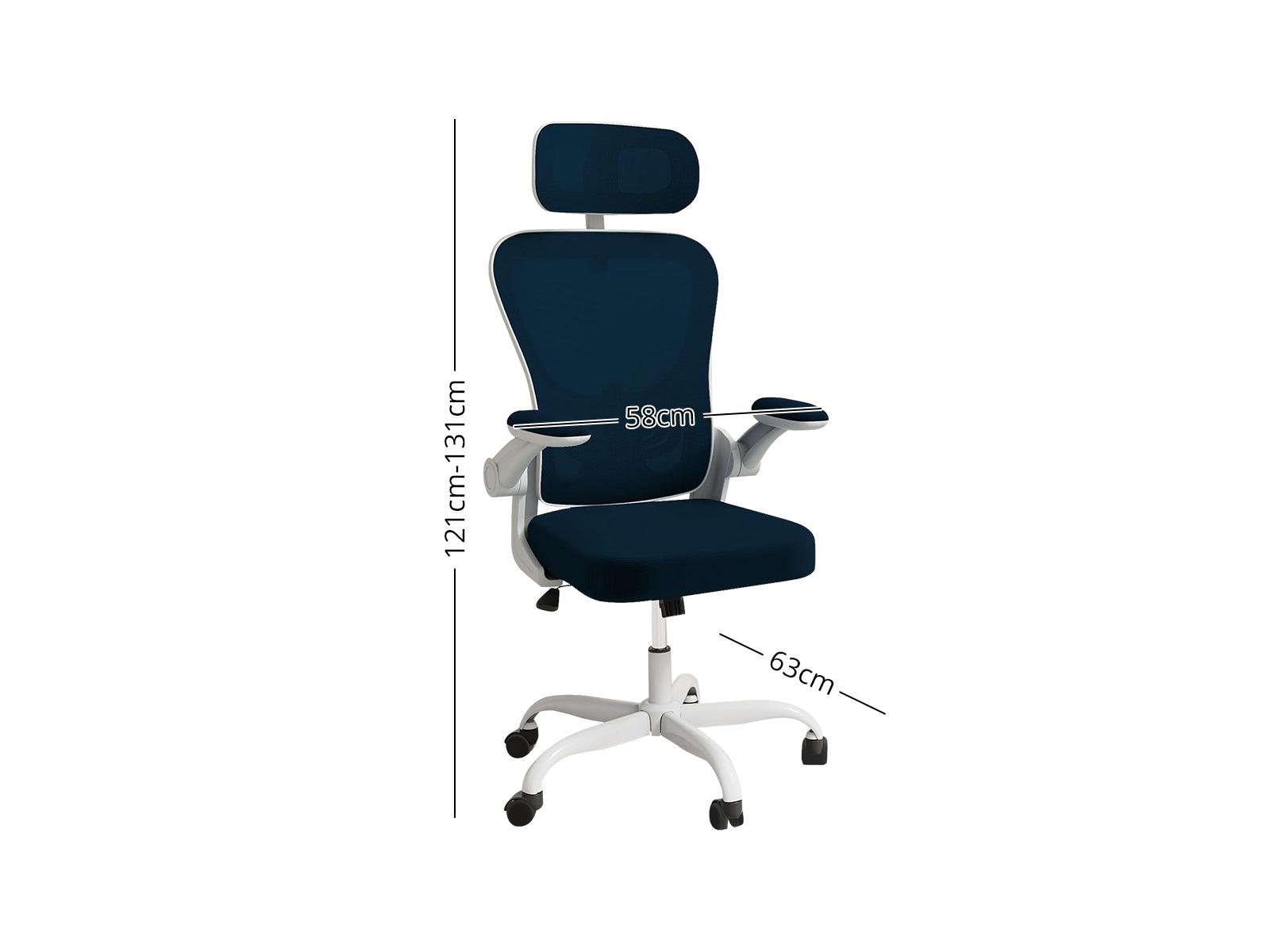 DS Molina Mesh Task Chair WhiteBlue PR72155 Office Chairs NZ DEPOT 3