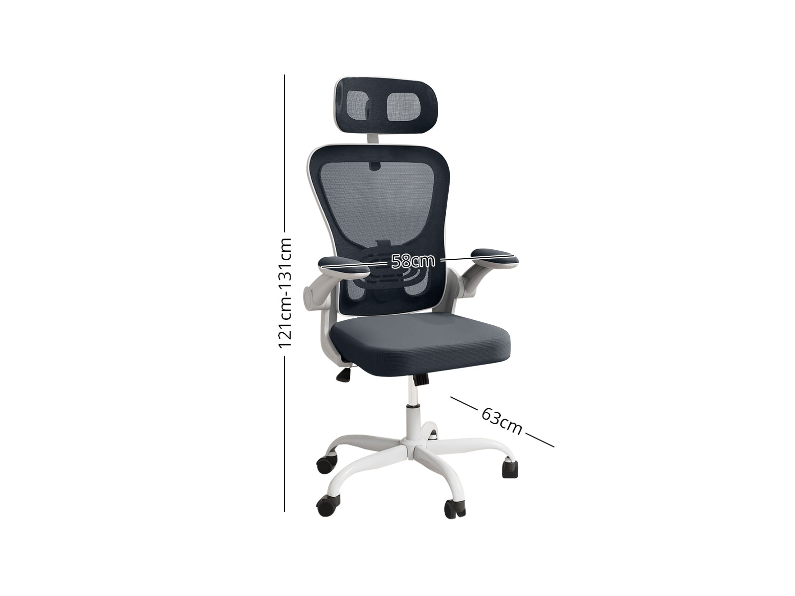 DS Molina Mesh Task Chair WhiteGrey PR72152 Office Chairs NZ DEPOT 3