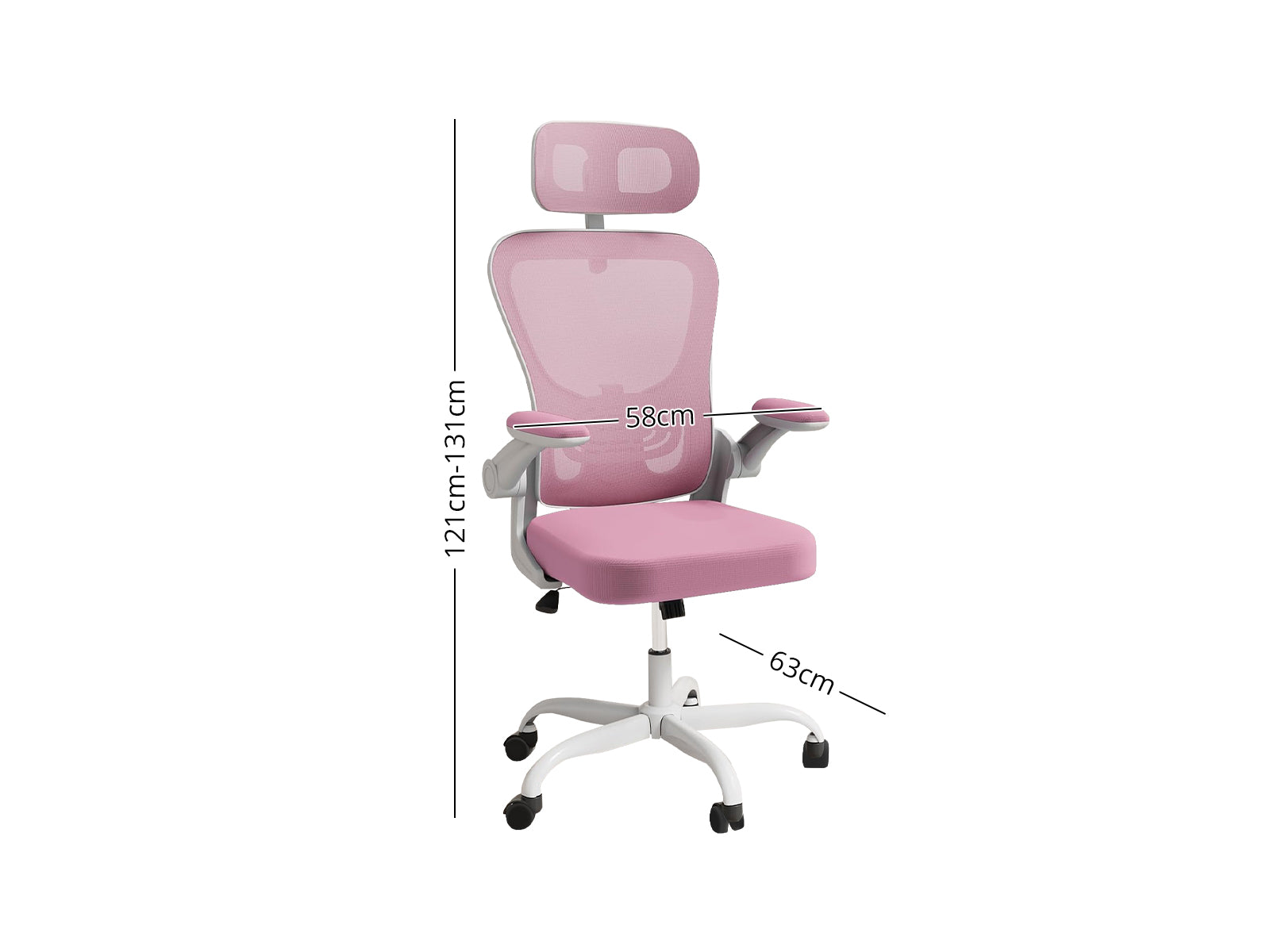 DS Molina Mesh Task Chair WhitePink PR72154 Office Chairs NZ DEPOT 3