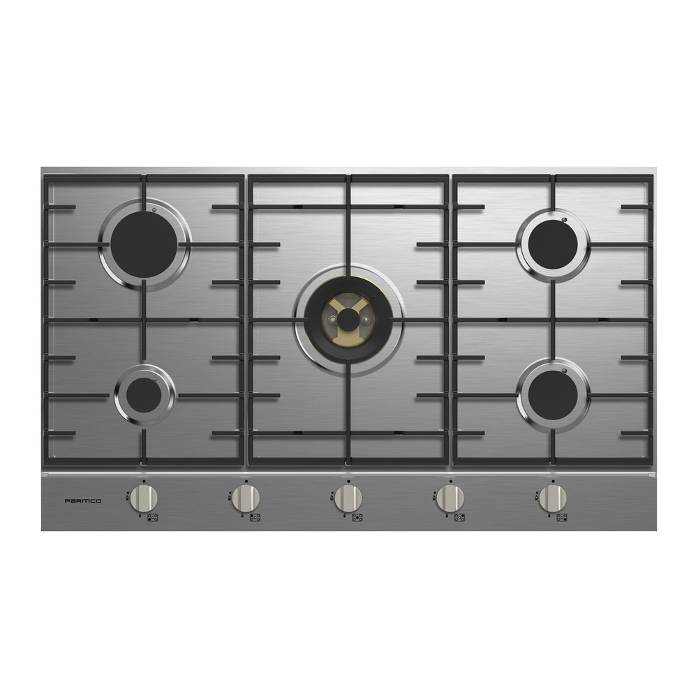 Parmco 900mm Stainless Steel, 4 Burner + Wok, Gas Cooktop  I  Series 7 - NZDEPOT