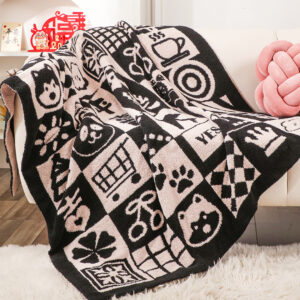 SOGA 130x160cm Throw Blanket Black and White New Year Limited Edition Peace and Joy Plush Cozy, Home, Bed Linen, Throws And Blankets, Blankets, ,  - NZ DEPOT 2