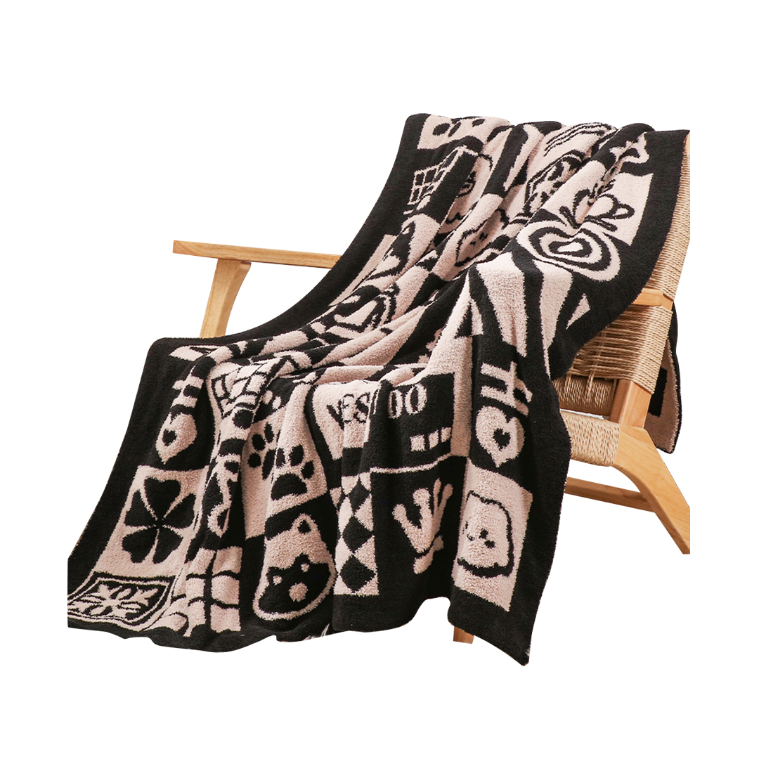 SOGA 130x160cm Throw Blanket Black and White New Year Limited Edition Peace and Joy Plush Cozy, Home, Bed Linen, Throws And Blankets, Blankets, ,  - NZ DEPOT 1