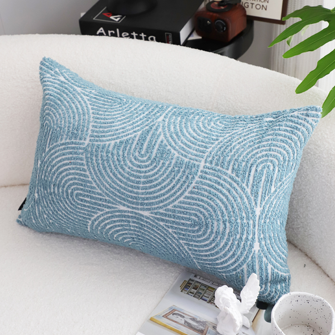 SOGA 2X 35cm Blue Throw Pillow Geometric Indoor and Outdoor Corded for Home Decor, Furniture, Living Room Furniture, Occasional Chairs, , ,  - NZ DEPOT 3