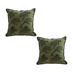 SOGA 2X 40cm Throw Pillow Green Leopard Square Retro Decorative Cushion for Living Room FrenchCushion297X2 NZ DEPOT