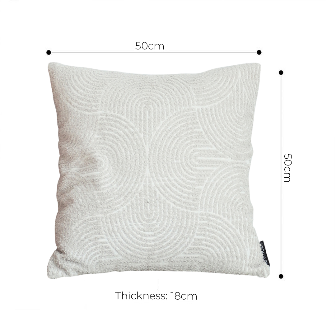 SOGA 2X 50cm Throw Pillow Off White Lumbar Embroidered Decorative Cover Stitch for Home Decor, Furniture, Living Room Furniture, Occasional Chairs, , ,  - NZ DEPOT 5