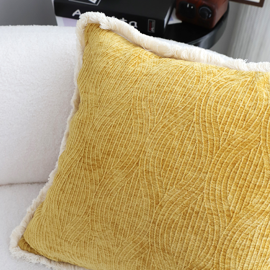 SOGA 2X 50cm Throw Pillow Turmeric Yellow Aesthetic Chenille Texture for Home Decor, Furniture, Living Room Furniture, Occasional Chairs, , ,  - NZ DEPOT 6