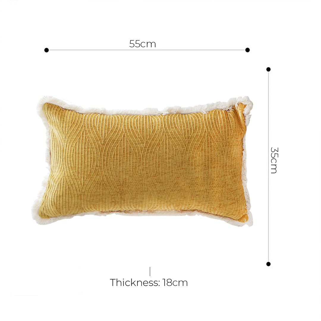 SOGA 35cm Throw Pillow Turmeric Yellow Aesthetic Chenille Texture for Home Decor, Furniture, Living Room Furniture, Occasional Chairs, , ,  - NZ DEPOT 5