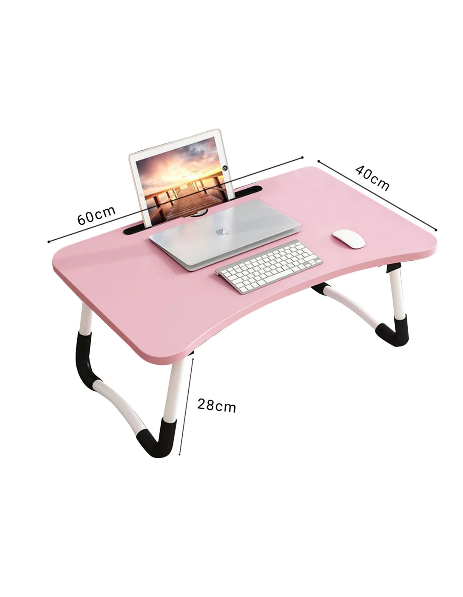 SOGA Pink Portable Bed Table Adjustable Foldable Bed Sofa Study Table Laptop Mini Desk with Notebook Stand Card Slot Holder Home Decor, Desks & Computer Tables, , , , ,  - NZ DEPOT 6