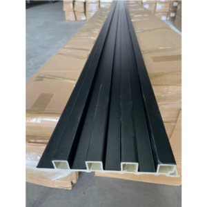 Fluted Panels 150x3000mm WPC Slated Wall Panel FP17 Black Waterproof decorative sheet NZ DEPOT