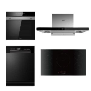 Kitchen Combo 3 | 14-Function Oven, Induction Cooktop, Dishwasher & Rangehood | Midea Kitchen Appliances NZ - Ovens - 7NP30T0+E88+MDWPF1433F(BS)-WG+MC-IV10241B2CC-A-1 - NZ DEPOT