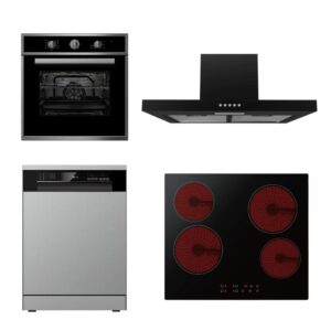 Midea Comfortable Life Kitchen Package | Multifunction Oven, Cooktop, Dishwasher & Rangehood | Midea Kitchen Appliances NZ - Ovens - 65M90M1+60M17(Black)+MDWPF1233F(SS)-WG+MC-CH6002-1 - NZ DEPOT