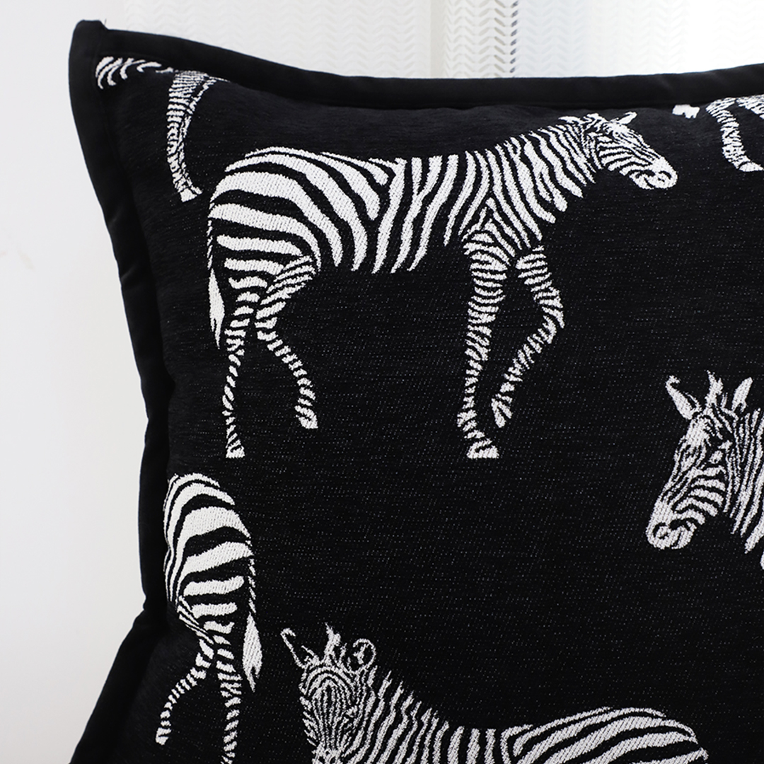 SOGA 2X 50cm Throw Pillow Black Light Luxury Zebra Square Pillow for Home Decor, Furniture, Living Room Furniture, Occasional Chairs, , ,  - NZ DEPOT 3