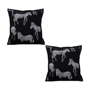 SOGA 2X 50cm Throw Pillow Black Light Luxury Zebra Square Pillow for Home Decor FrenchCushion343X2 NZ DEPOT