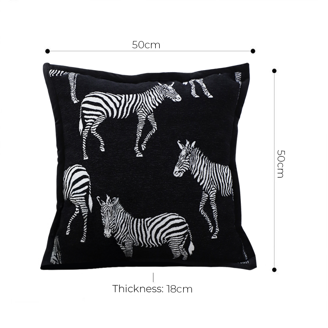 SOGA 2X 50cm Throw Pillow Black Light Luxury Zebra Square Pillow for Home Decor, Furniture, Living Room Furniture, Occasional Chairs, , ,  - NZ DEPOT 5