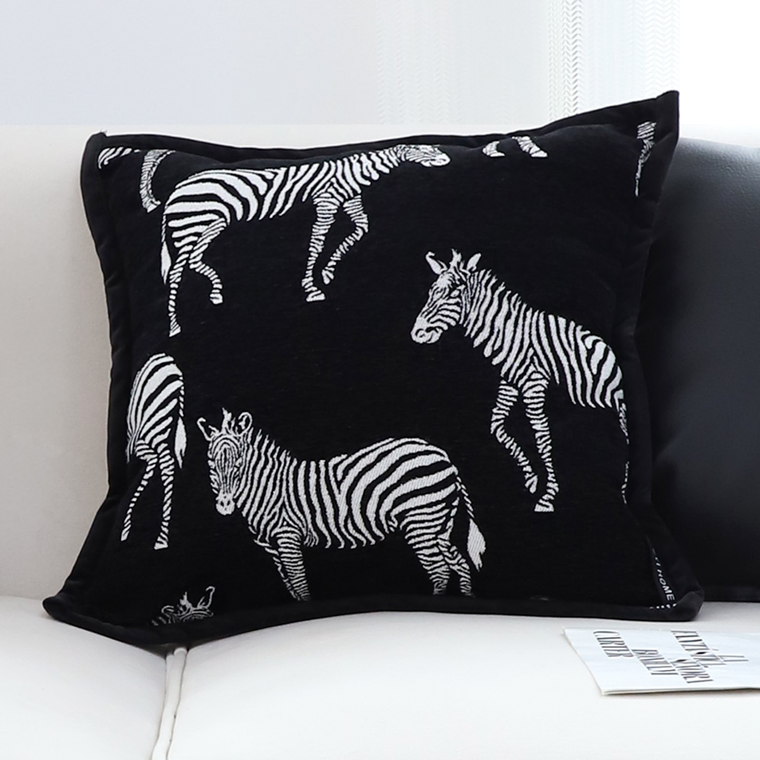 SOGA 2X 50cm Throw Pillow Black Light Luxury Zebra Square Pillow for Home Decor, Furniture, Living Room Furniture, Occasional Chairs, , ,  - NZ DEPOT 6