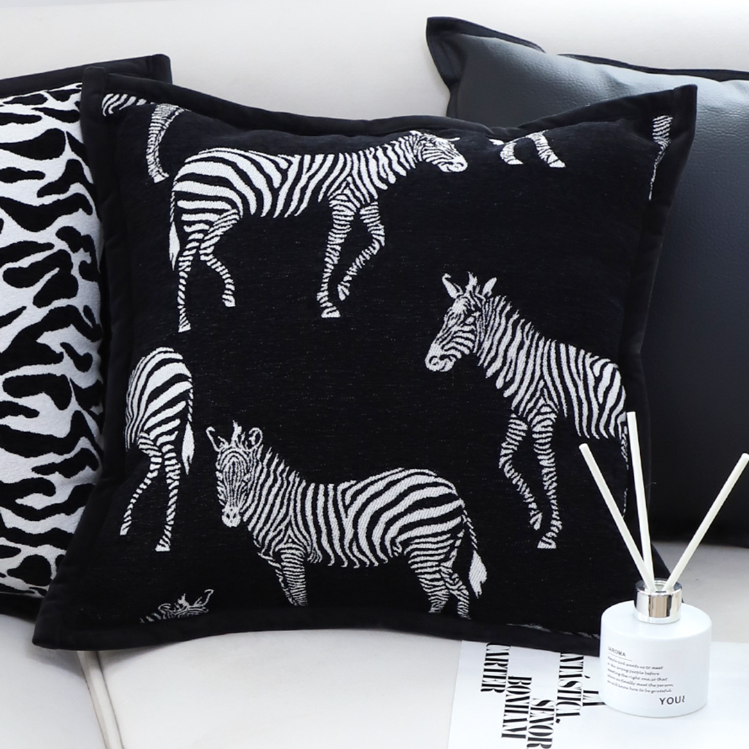 SOGA 2X 50cm Throw Pillow Black Light Luxury Zebra Square Pillow for Home Decor, Furniture, Living Room Furniture, Occasional Chairs, , ,  - NZ DEPOT 7