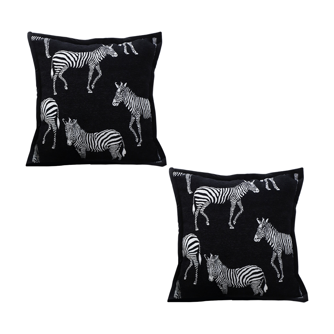 SOGA 2X 50cm Throw Pillow Black Light Luxury Zebra Square Pillow for Home Decor, Furniture, Living Room Furniture, Occasional Chairs, , ,  - NZ DEPOT 1